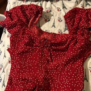 Red Polka Dot Women's Top